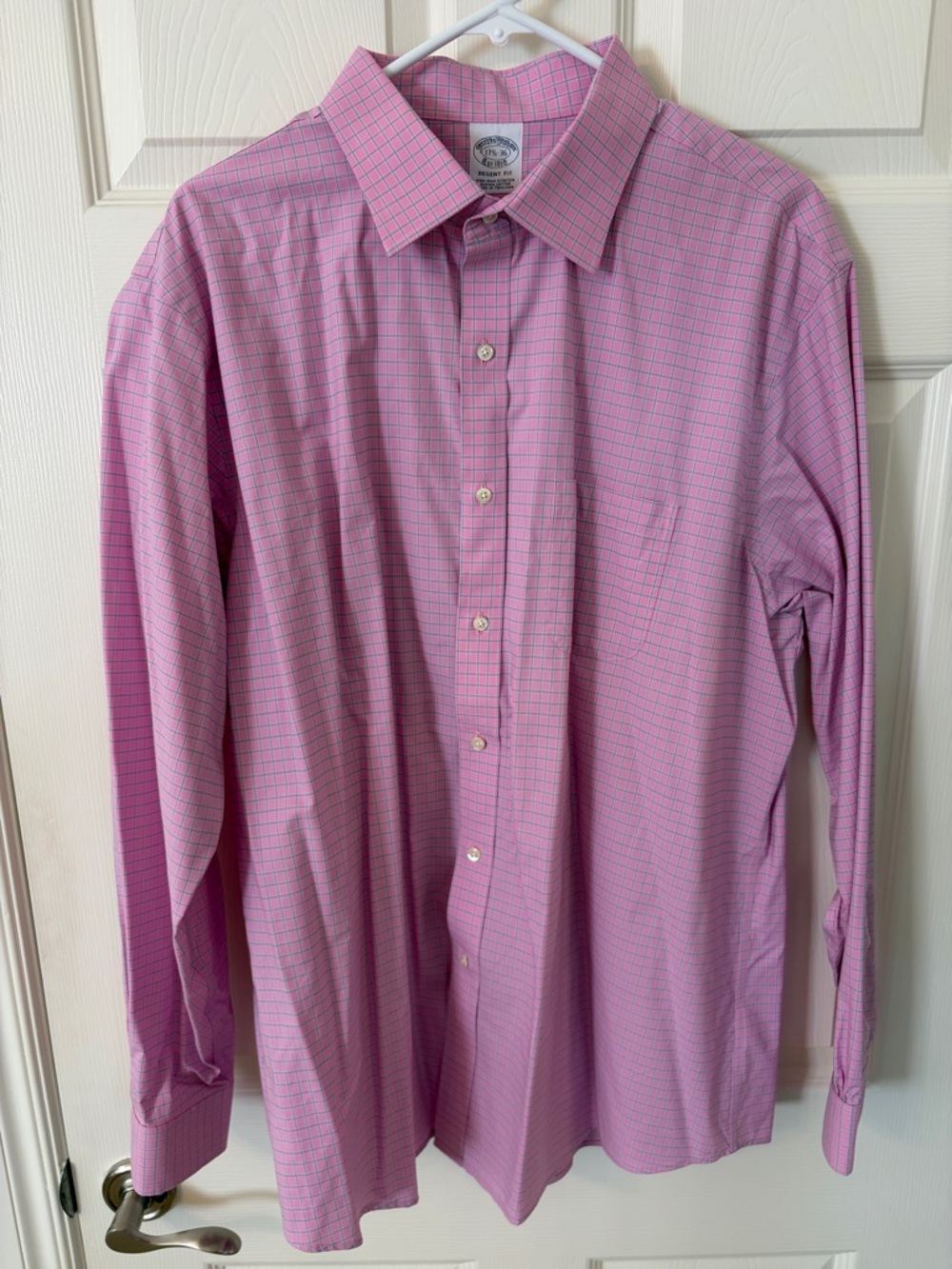 Brooks Brothers Pink Check Dress Shirt with Classic Collar
